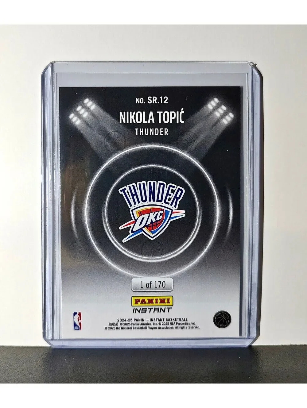 Nikola Topic Rookie 2024-25 Panini Spotlight Rookies NBA #12 Thunder 1 of 170